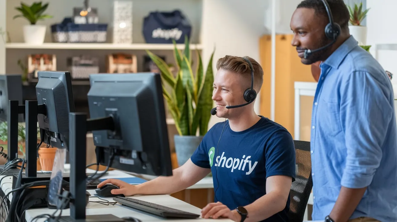 Shopify support team assisting store owners for better customer service and troubleshooting.